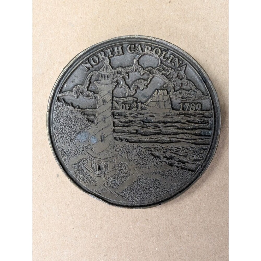 Vintage North Carolina Lighthouse Bronze Belt Buckle